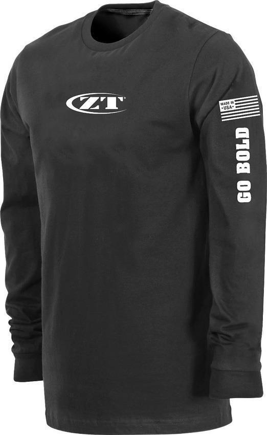 Zero Tolerance Logo Go Bold Black Men's Long Sleeve T-Shirt zt184s - zt184xxl