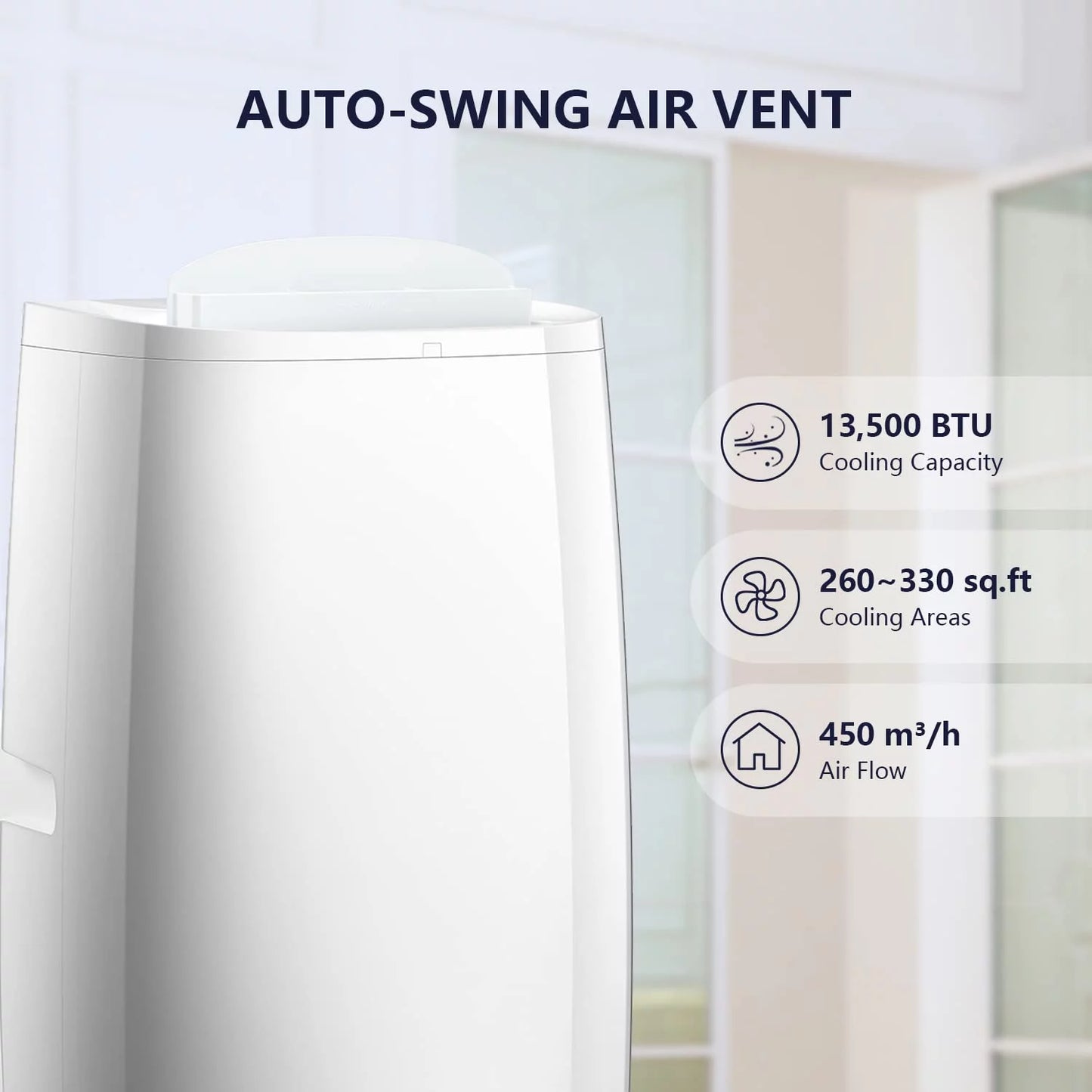 Auseo 5000BTU (8000 BTU ASHRAE) Portable Air Conditioner, 250 sq.ft  3 in 1 AC with 24-Hour Timer, Suitable for Families