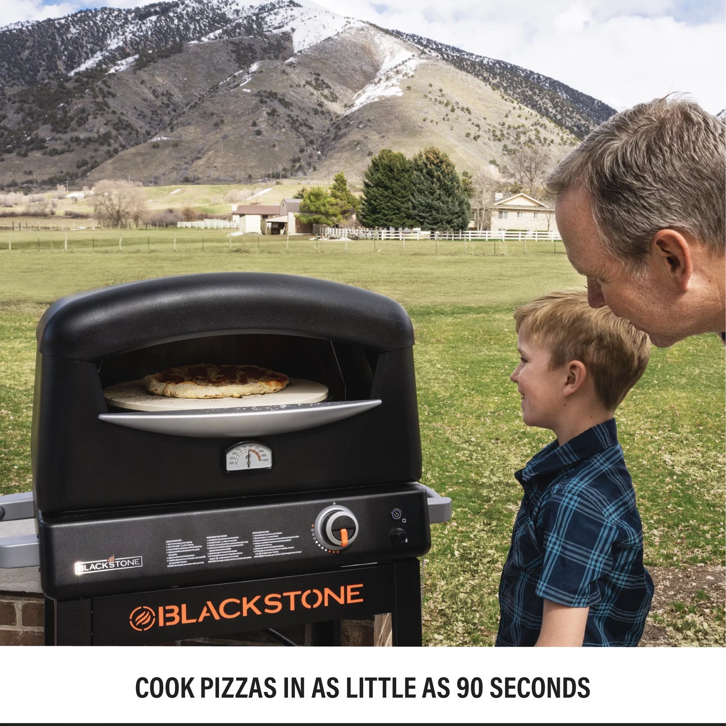 Blackstone Propane Pizza Oven with 16" Rotating Cordierite Stone and Mobile Stand